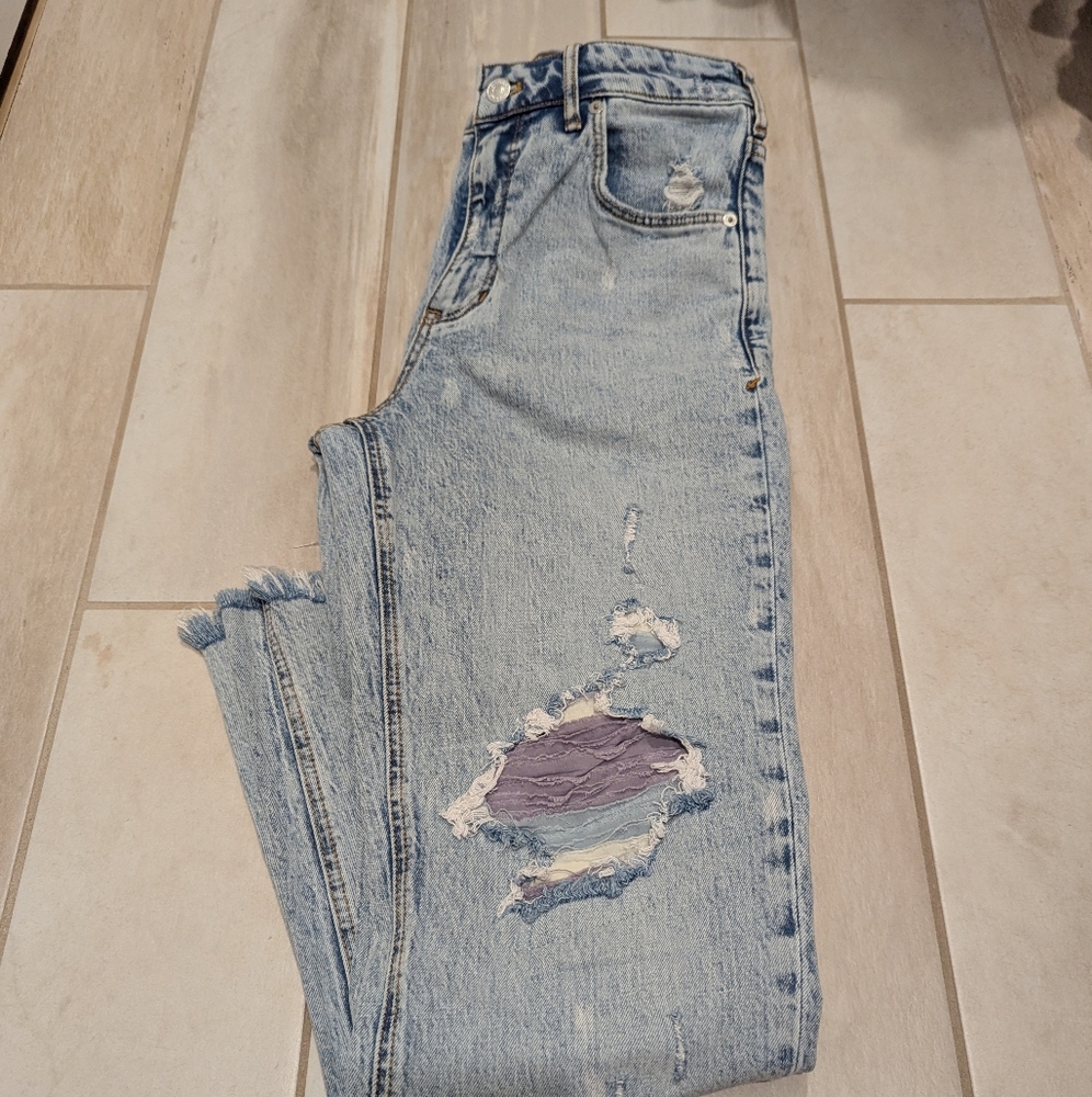 Anthropologie Pilcro Vintage Straight Distressed High Rise Jeans 27 28 - Picture 5 of 10